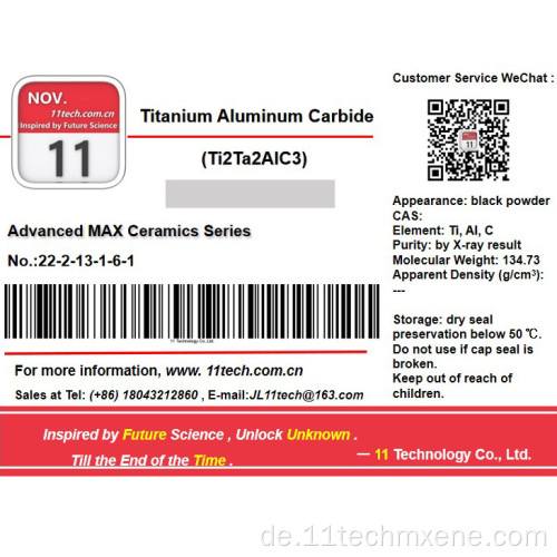 Superfine Aluminiumcarbid Maximporte von Ti2ta2Alc3 -Pulver